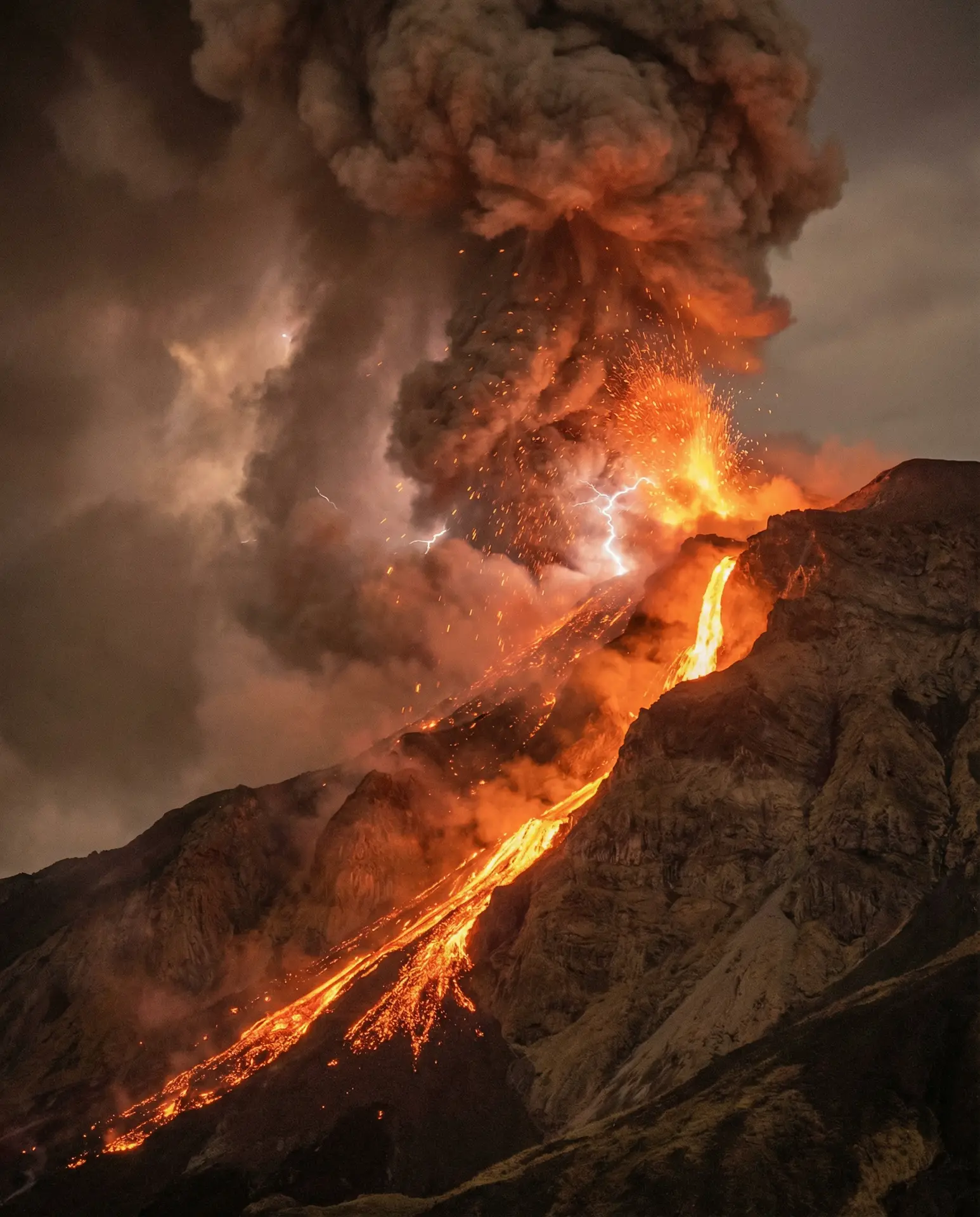 火山喷发壮观场景 - 黑料不打烊 自然奇观